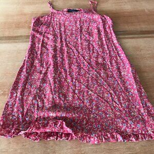 Cinnamon Girl Summer Dress Women M Blue Floral Sleeveless Mini Boho Hippie 18078